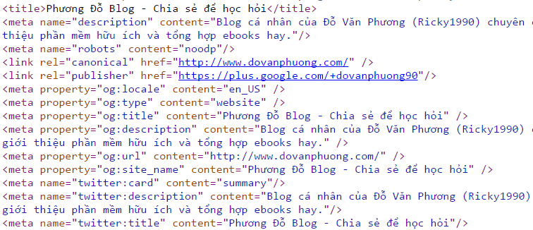 Các thẻ META tốt cho SEO