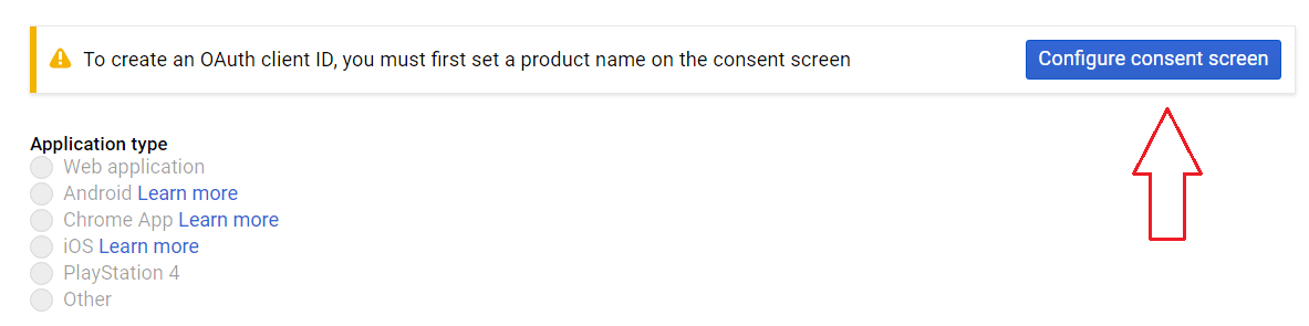 configure consent screen