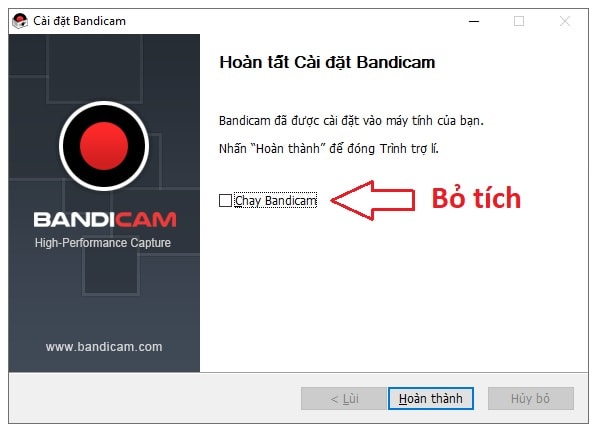 Cài đặt phần mềm quay video màn hình máy tính Bandicam