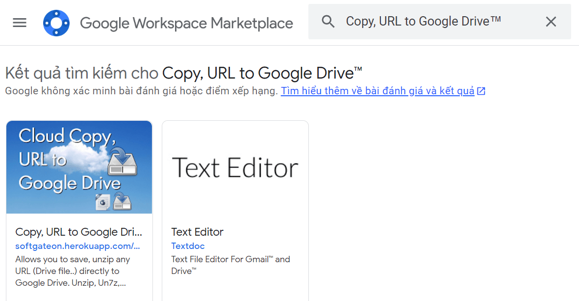 Copy, URL to Google Drive